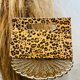 Mia Cowhide Clutch Bag - Leopard