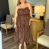 Mocha Muse Polka Dot Maxi Dress