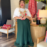 Evergreen Whirl Midi Skirt