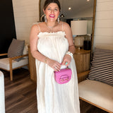 Celine Crinkle Maxi Dress - Ivory