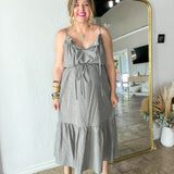 Gameday Grey Plaid Maxi Dress