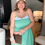 Lucky Clover Gingham Maxi Dress - Green