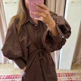 Revolve Mini Shirt Dress - Brown