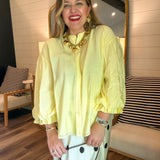 Bold In Bloom Button Down Shirt - Yellow