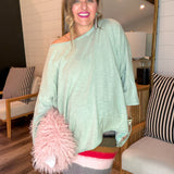 Oversized Summer Slub Tee - Turquoise