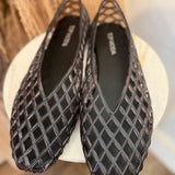 Jelly Mesh Flats Shoes - Black