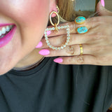 Horsebit Earrings - Diamond + Gold