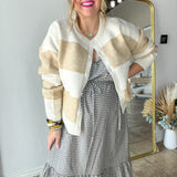 The Rory Cardigan - Bold Cream Stripe