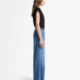 Pull On Wide Leg Jeans with Elastic Band - Hilo