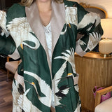 Birds Of A Feather Kimono - Forrest Green