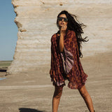 Taos Top - Magenta Geo Top