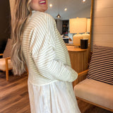 The Piper Cardigan - Sandstone Stripes
