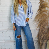 Bejeweled Button Down - Blue