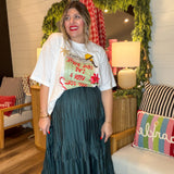 Pleated Hour 3-Tiered Maxi Skirt - Hunter Green