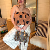 Chocolate Polka Dot Bubble Top