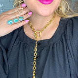 Horse Bit Bolo Gold Chain Necklace