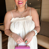 Celine Crinkle Maxi Dress - Ivory