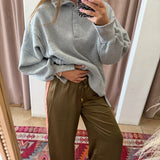 The Henry Mock Neck Half Zip Sweater - Grey