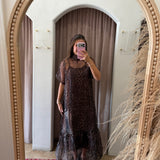 Dance With Me Sheer Maxi Dress - Leopard