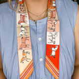 Luxury Horse Twilly Scarf - Orange