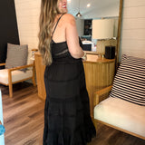 Aspen Linen Maxi Skirt - Black