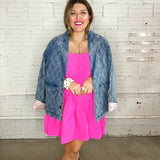 Ditsy Daisy Denim Quilted Jacket