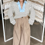 Soho Chic Pleated Wide Leg Trousers