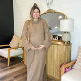 {MUMU} Lorraine Maxi Sweater Dress - Maple Brown Knit