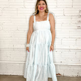 Baby Blues Gingham Midi Dress