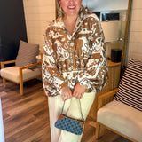 Chocolate Horses Oversized Blouse Top