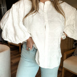 Badder Embroidered Blouse Top - White