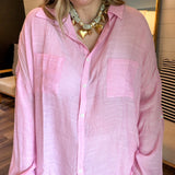 Seabreeze Button Up Top - Cotton Candy
