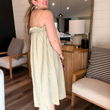 Celine Crinkle Maxi Dress - Green