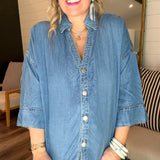 Mineral Washed Dark Denim Top