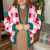 Christmas Ribbon Open Front Cardigan