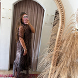 Dance With Me Sheer Maxi Dress - Leopard
