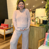 Cozy Chic Ultra Lite Cable Knit Ankle Pant - Teaberry