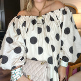 Polka Dot Party Puff Sleeve Mini Dress