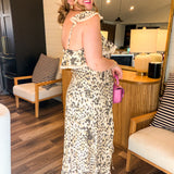 Snow Leopard Strappy Gown Maxi Dress