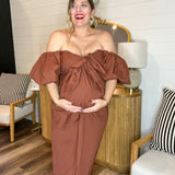 {Caroline Constas} Reyna Tie Front Column Dress