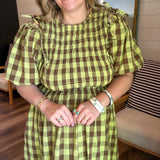 Playing Checkers Citron Maxi Dress