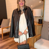 Lincoln Shirt Jacket - Black Faux Leather