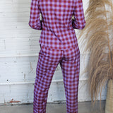 Sangria Pink Plaid Pants