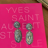 Double Concho Dangle Earrings