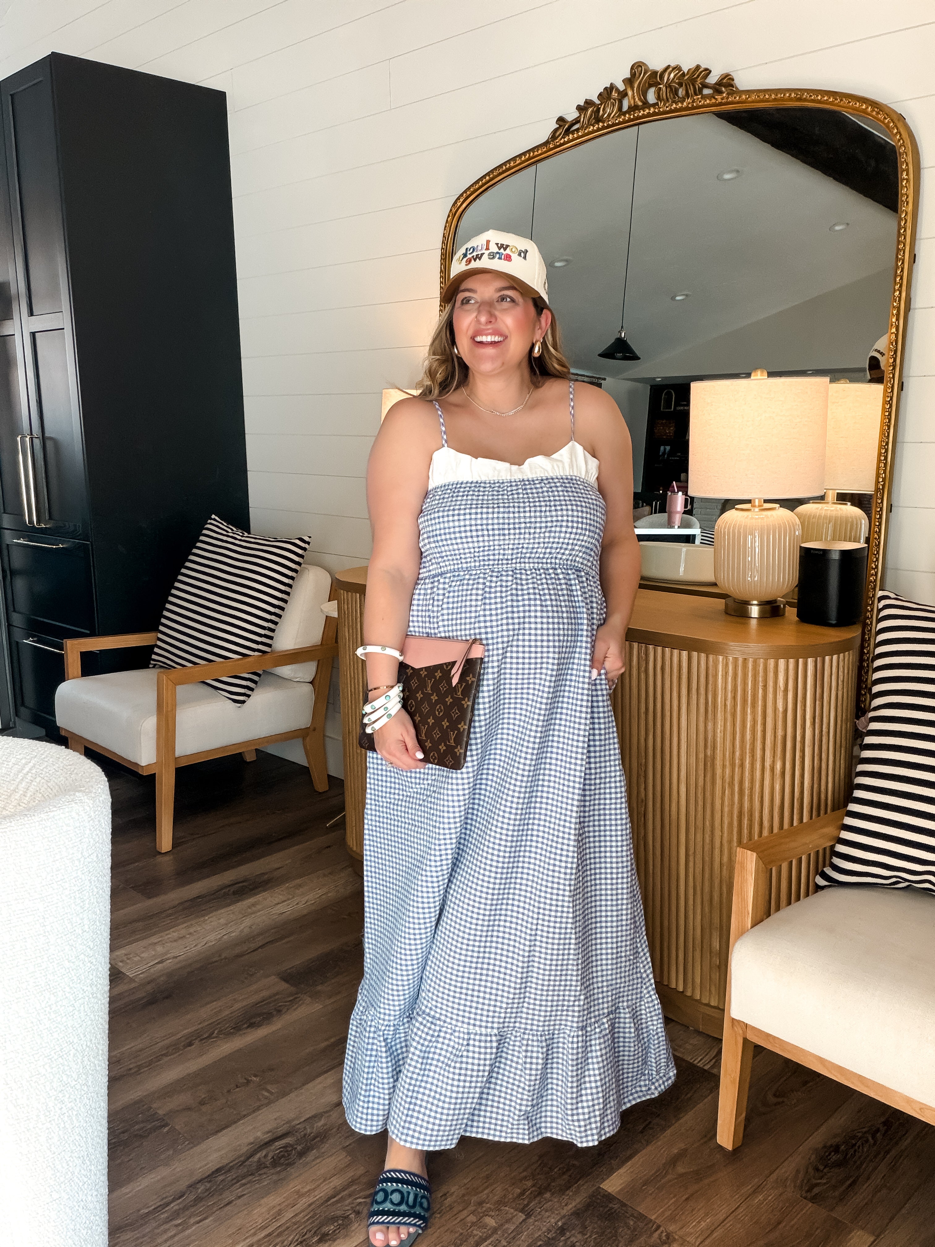 Clear Skies Gingham Maxi Dress - Blue Clear Skies Gingham Maxi Dress - Blue