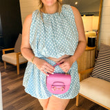 Pouty Polka Dot Skirt - Blue + White