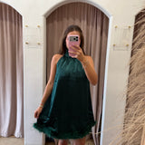 Emerald City Feathers Mini Dress