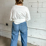 Pull On Wide Leg Jeans with Elastic Band - Hilo