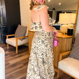 Snow Leopard Strappy Gown Maxi Dress