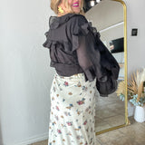 Niko Velvet Floral Maxi Skirt